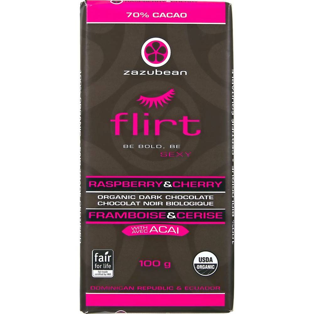 Zazubean Flirt Raspberry & Cherry Dark Chocolate (85 g)