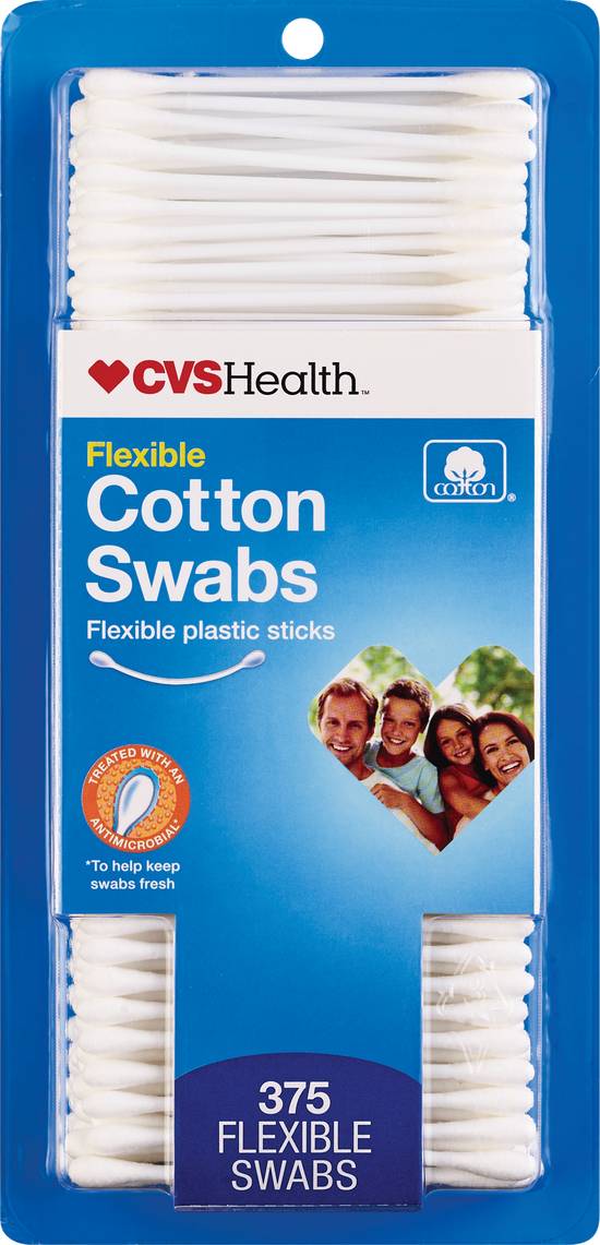 CVS Health Cotton Swabs Plastic Sticks Double Tipped