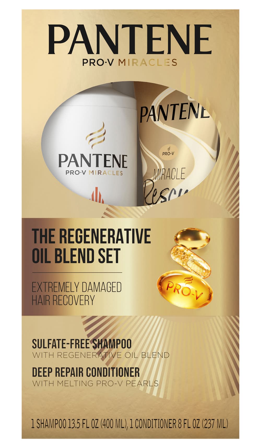 Pantene Pro V Miracles Extremely Damage Hair Recovery Shampoo & Deep Conditioner Set (21.5 oz, 2 ct)