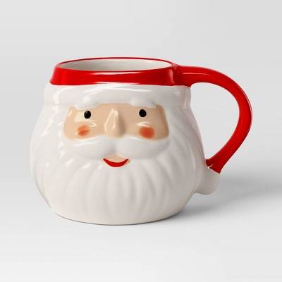 Wondershop 17Oz Christmas Stoneware Figural Santa Face Mug