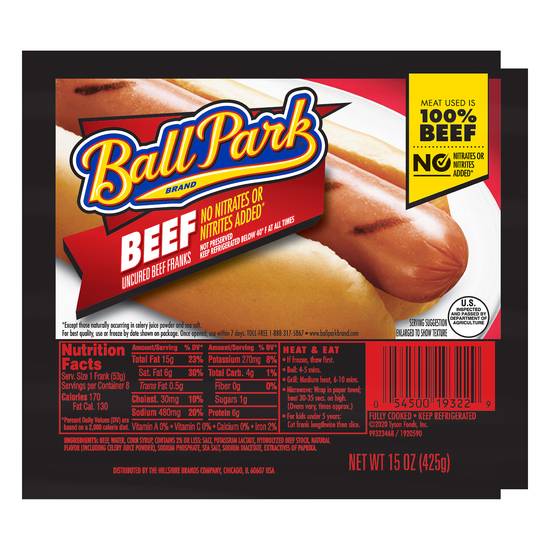 Ball Park Beef Hot Dogs Franks