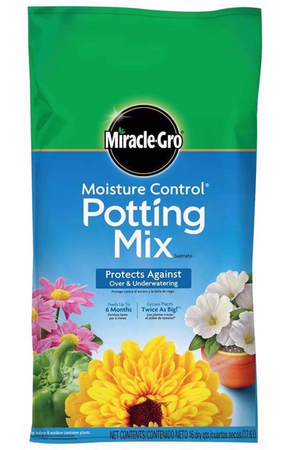 Miracle-Gro Moisture Control Flower And Plant Potting Mix 16 Qt