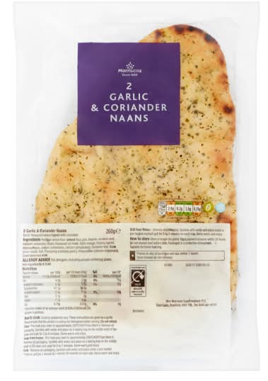 Morrisons Garlic & Coriander Naans (2 pack)