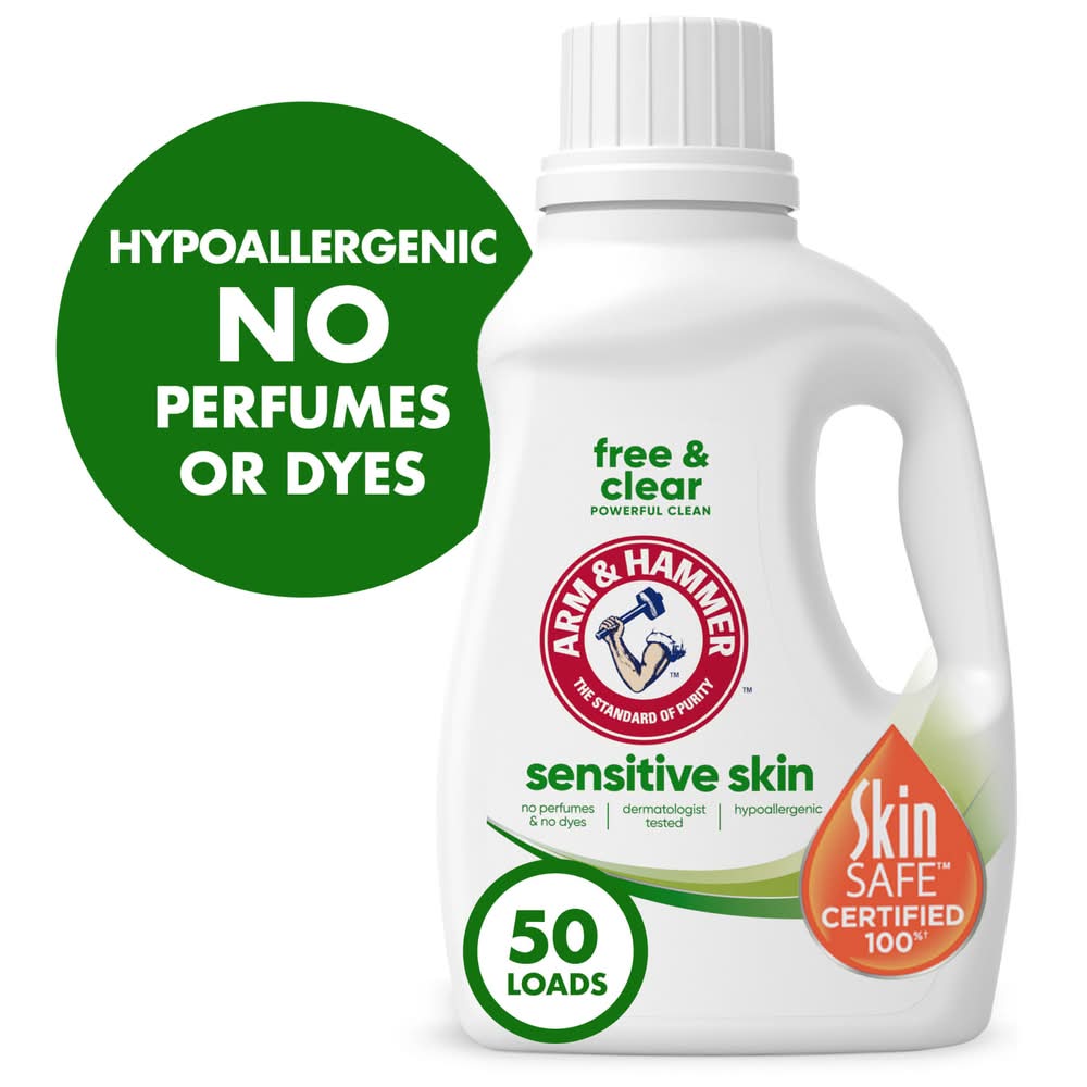 Arm & Hammer Free & Clear Sensitive Skin Liquid Laundry Detergent (50 fl oz)