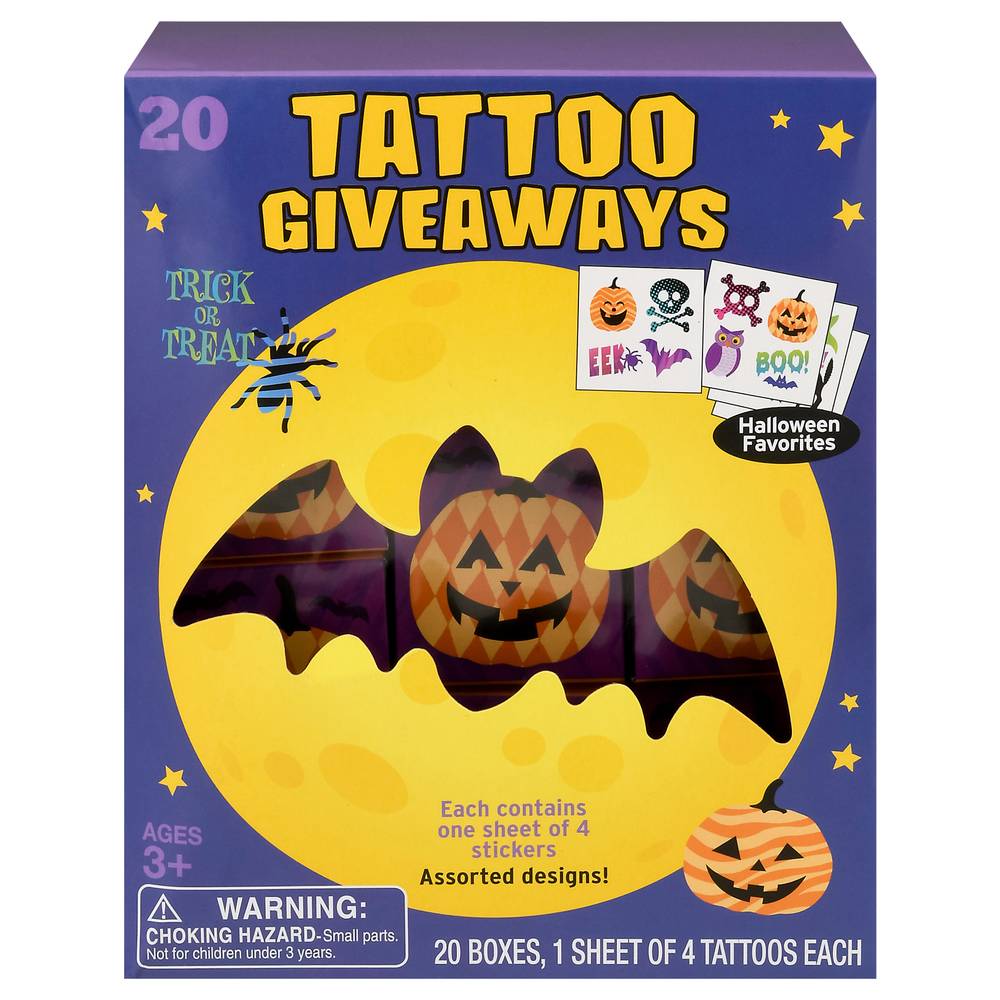 Mello Smello Halloween Favorites Tattoo Giveaways Stickers (20 ct)