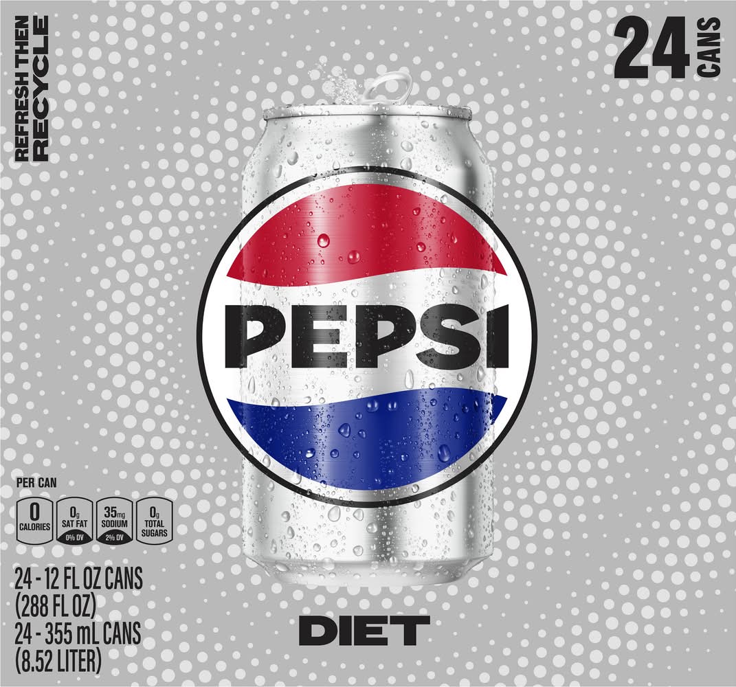 Pepsi Diet Cola Soda (24 x 12 fl oz)