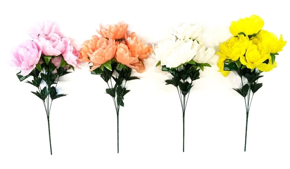 Spring Summer Floral Artificial Peony Bush XL X6