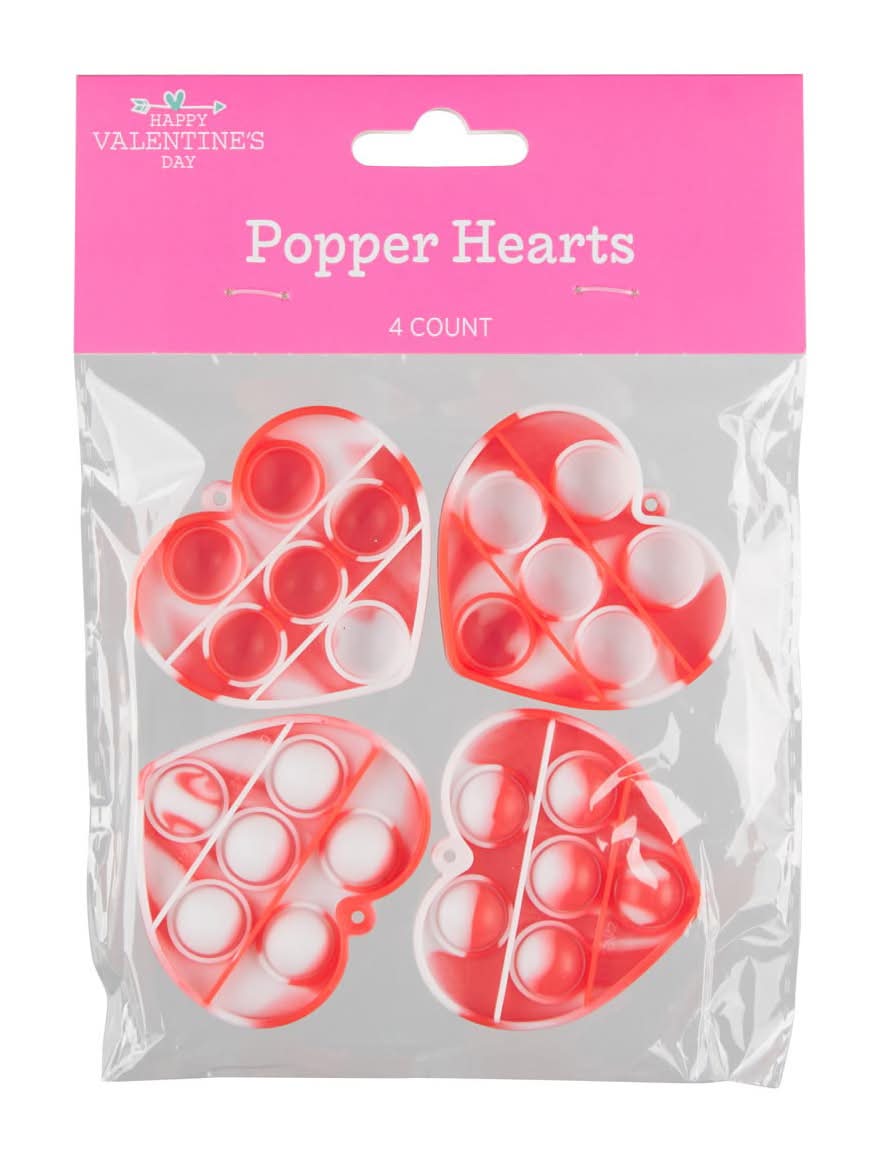 Happy Valentine'S Day Popper Hearts 4 Ct