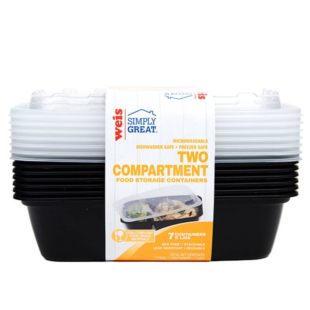 Weis Simply Great Food Storage Containers 28Z Two Compartment