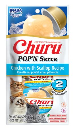Churu Pop'n Serve Chicken & Scallop Recipe Cat Treats (2 x 1.2 oz)