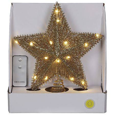 Festive Voice Make the Season Bright Light Up Star Tree Topper