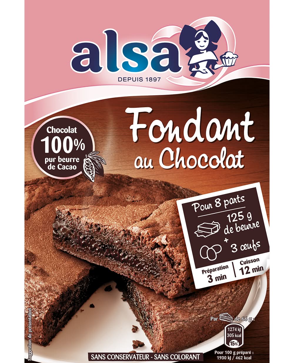 Alsa - Préparation gâteau fondant au chocolat (320g)