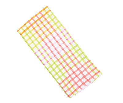 Green & Pink Windowpane Plaid Hand Towel