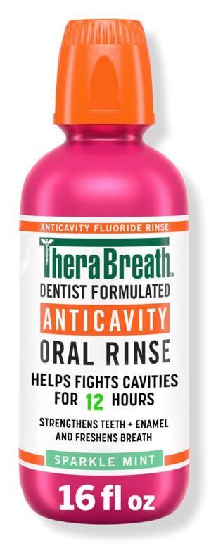 TheraBreath Anticavity Fluoride Oral Rinse Sparkle Mint 16.0 oz