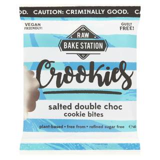 Raw Bake Station Crookies Salted Double Choc Cookie Bites 40G
