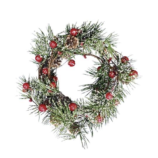 Ashland Icy Pine Mini Pinecone & Berry Coiled Garland, 5 ft, Green-Brown-Red