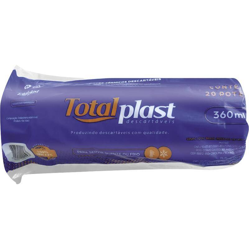 Totalplast pote de isopor descartável térmico (20x360ml)