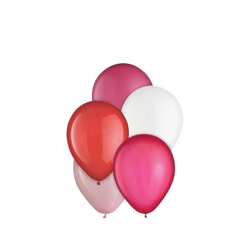 Uninflated 25ct, 5in, Valentine's Day 5-Color Mix Mini Latex Balloons - Pinks, Reds White
