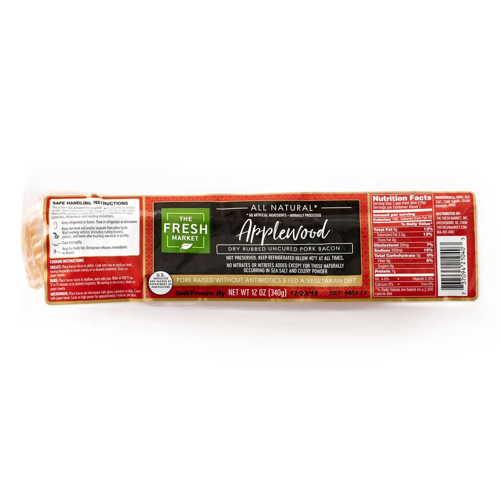 The Fresh Market Applewood Bacon (12 oz)