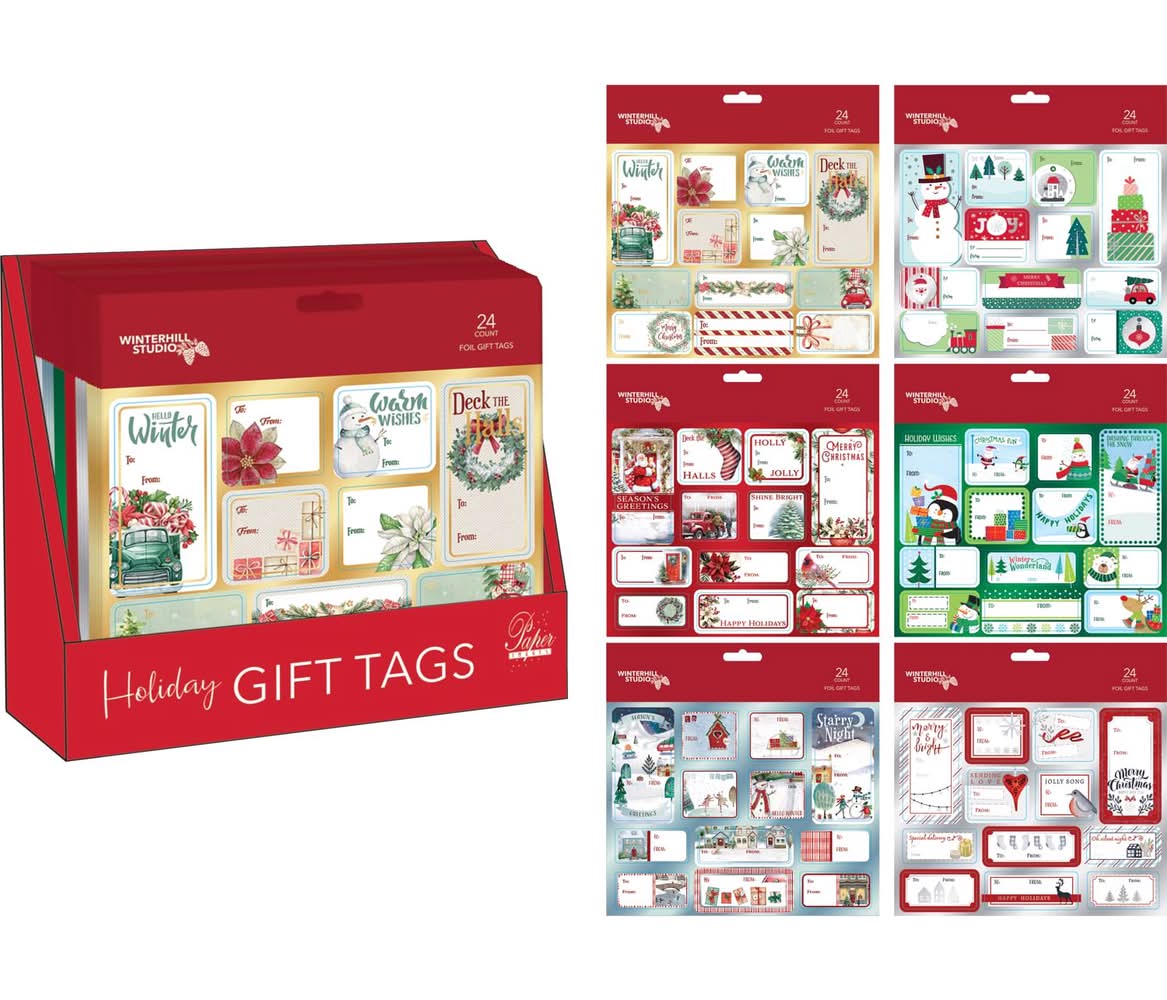 Paper Images Assorted Christmas Peel And Stick Gift Tags