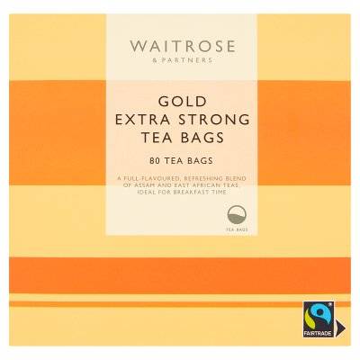 Waitrose Fairtrade Gold Extra Strong Tea Bags ( 80 ct, 250 g)