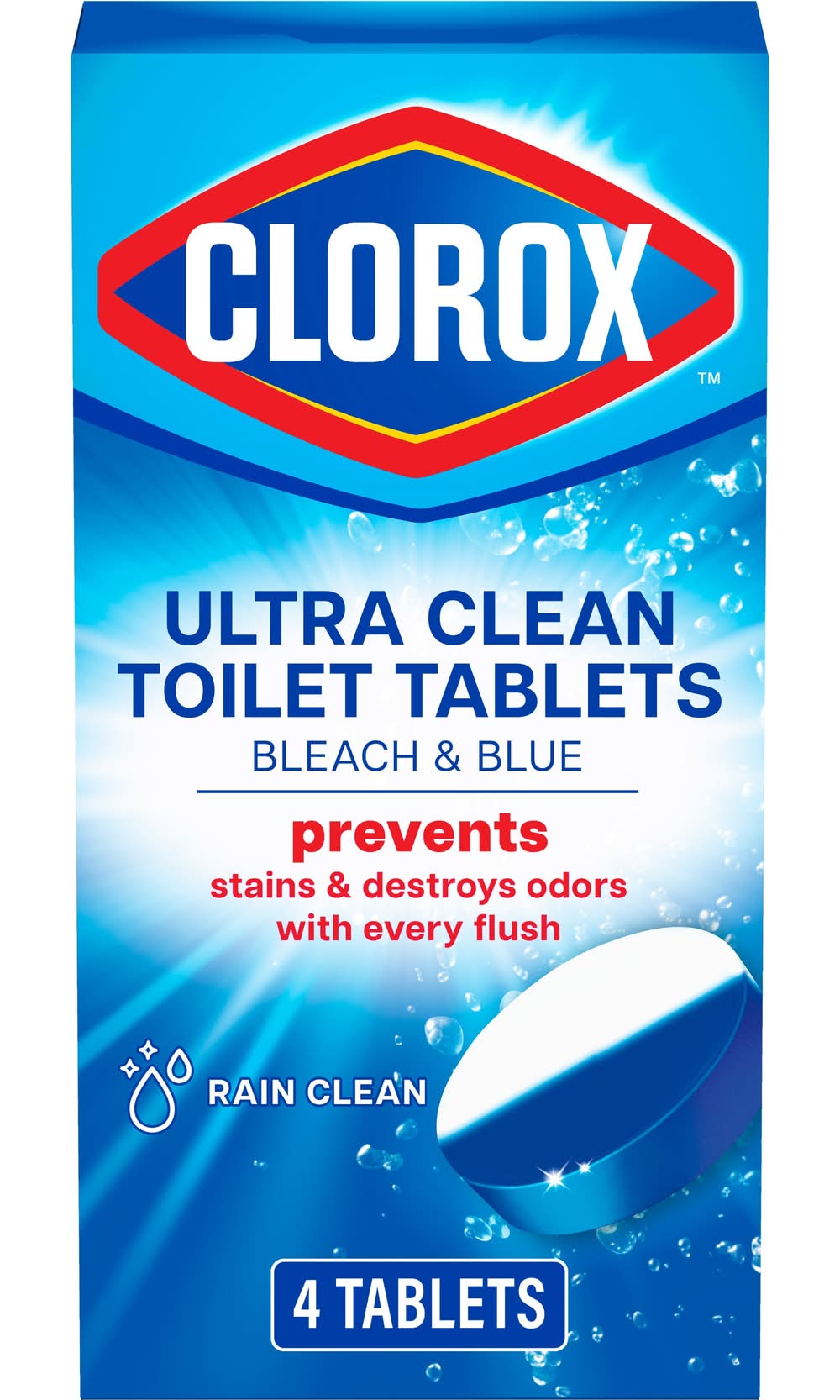 Clorox Ultra Clean Toilet Tablets 4-Count Rain Clean Toilet Bowl Cleaner Kit
