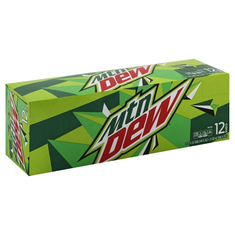 Mountain Dew Soda Cans (12 oz x 12 ct)
