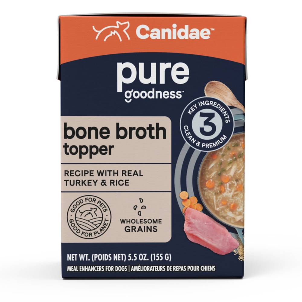 Canidae Pure Bone Broth All Life Stage Dog Food Topper - 5.5 Oz. (Flavor: Turkey, Size: 5.5 Oz)