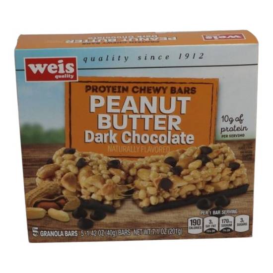 Weis Quality Protein Granola Bars Peanut Butter and Dark Chocolate