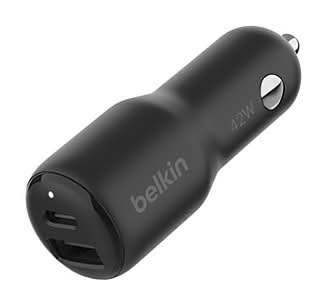 Belkin USB-C Car Charger for Multiple Brands, Black (CCB005btBK)