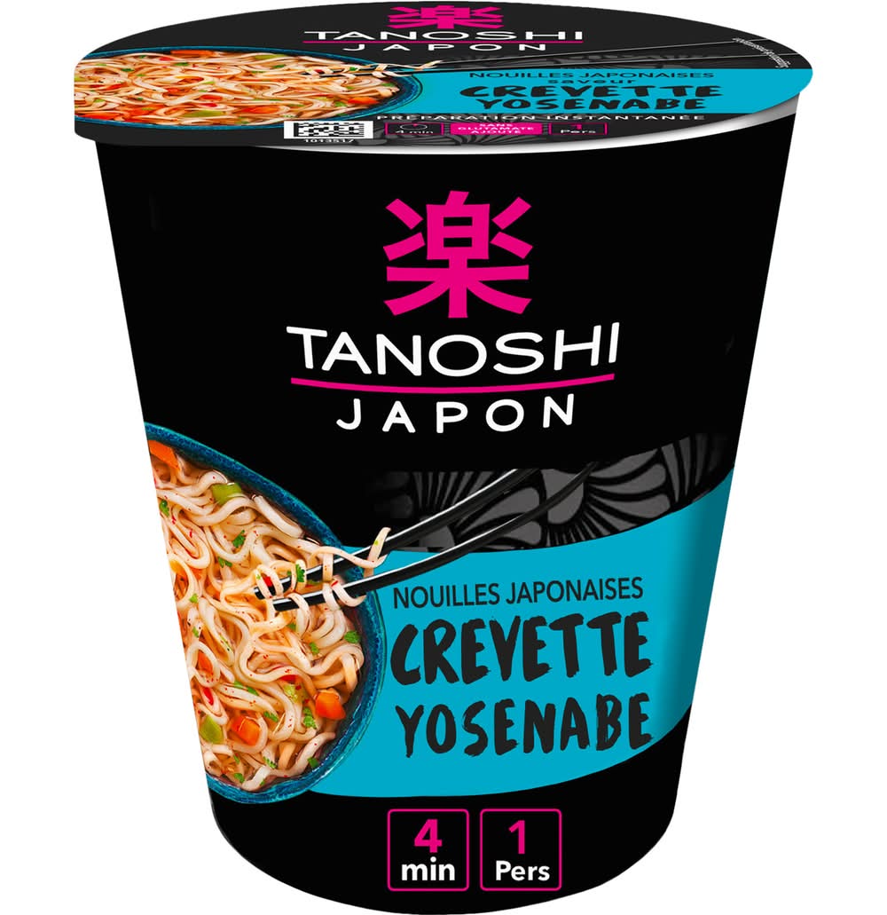 Tanoshi - Nouilles japonaises, crevettes yosenabe (65g)