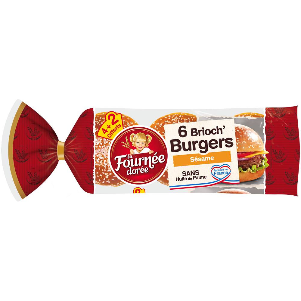 Brioch'burger sésame LA FOURNEE DOREE 4+2 offert 375g
