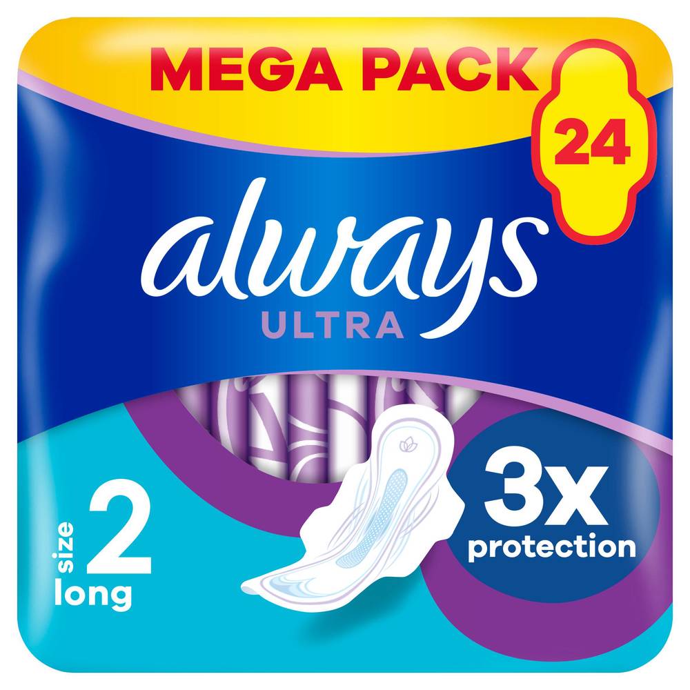 Always Ultra Long (Size 2) Sanitary Towels Wings x26