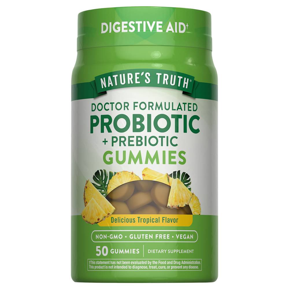 Nature's Truth Digestive Aid Natural Tropical Flavor Probiotic Gummies (8 oz)