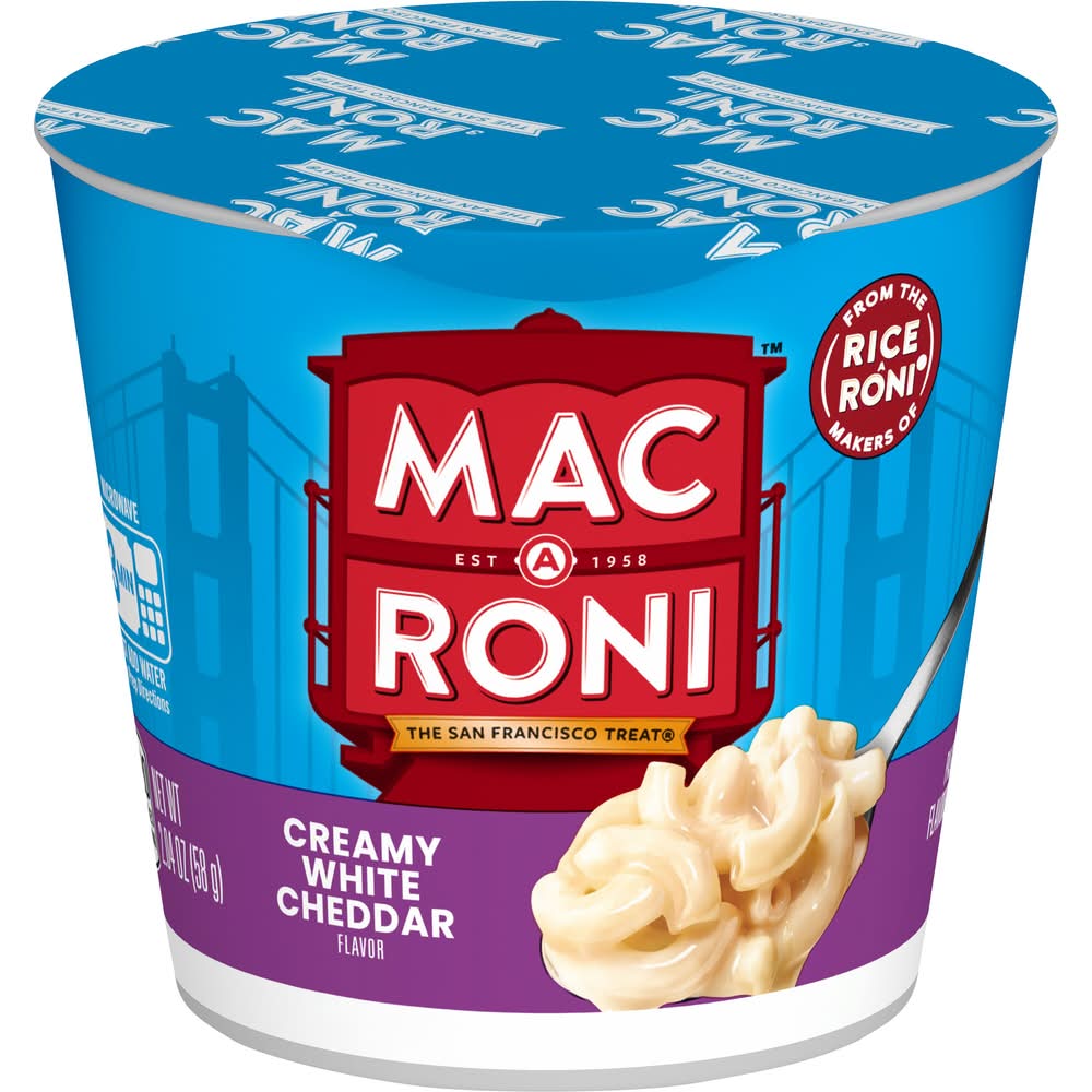 Mac-A-Roni Pasta With Flavored Sauce, Creamy White Cheddar (2.04 oz)