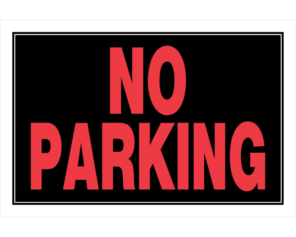 Hillman English Black No Parking Sign 8 In. H X 12 In. W