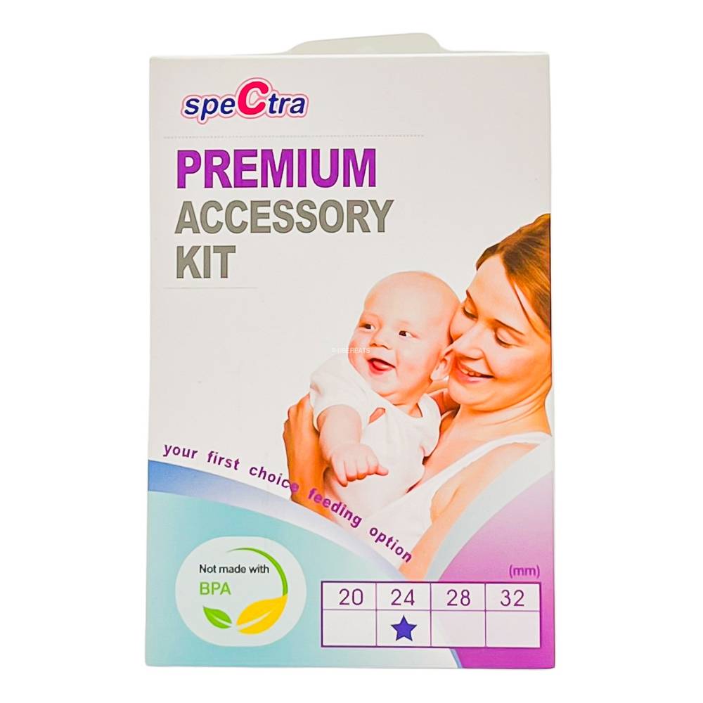 Spectra Premium Breast Milk Pump Accessory Kit With Baby Bottles, Medium 24mm