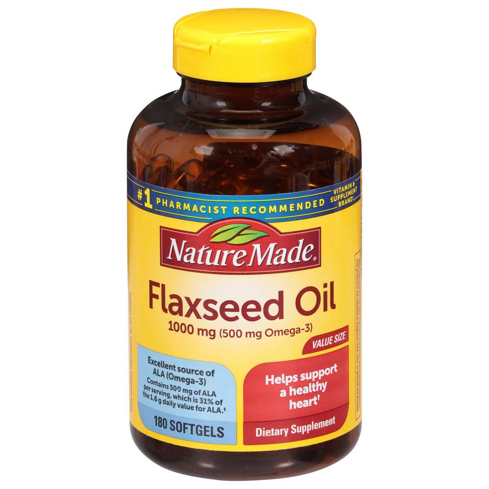 Nature Made Flaxseed Oil 1000 mg Dietary Supplement Softgel (11.4 oz)