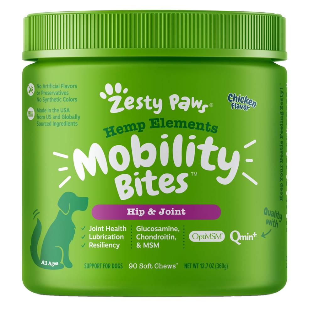 Zesty Paws Hemp Elements Mobility Bites For Dogs ( /none/chicken )