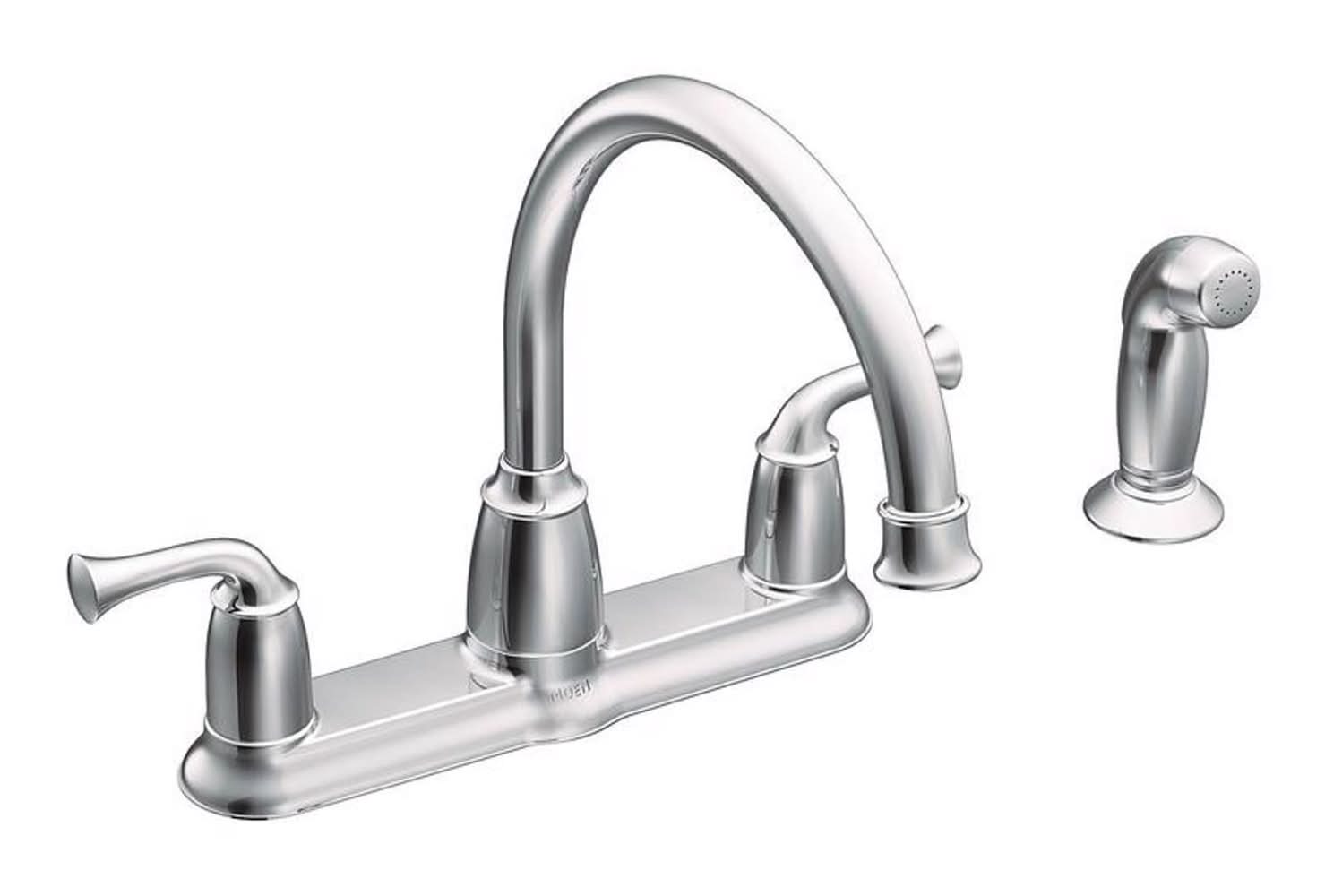 Moen Banbury Two Handle Chrome Kitchen Faucet Side Sprayer Included