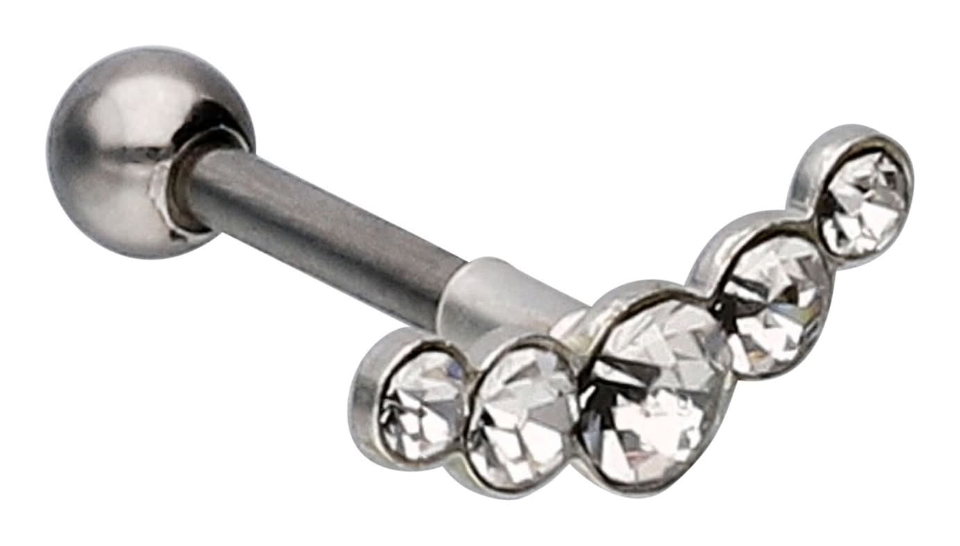 Labret Piercing With Zirconia Stones