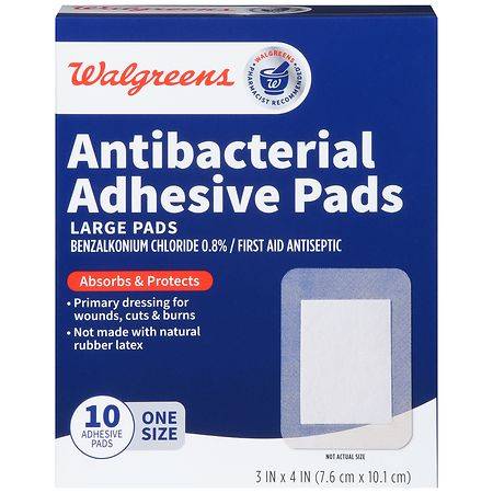 Walgreens Advanced Antibacterial Adhesive Pads (large)