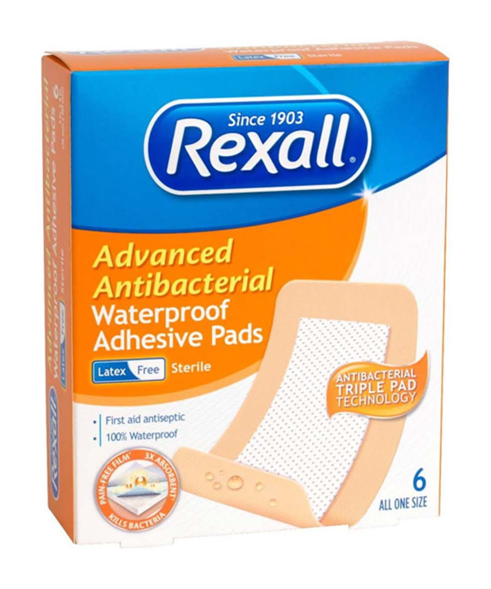 Rexall Advanced Antibacterial Waterproof Adhesive Pads 6 Ct
