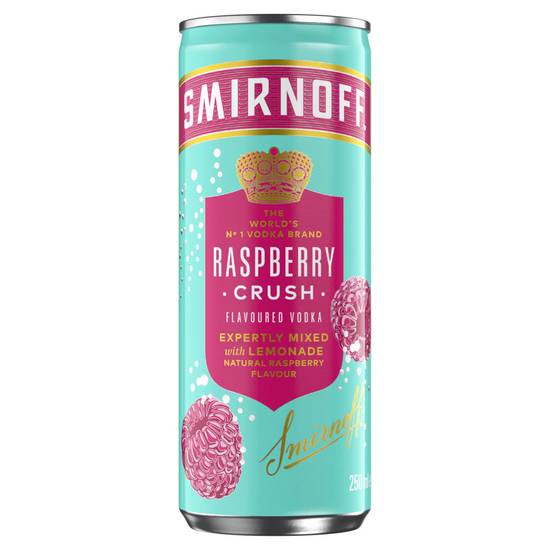 Smirnoff Raspberry Crush & Lemonade Ready To Drink Premix Can 250ML
