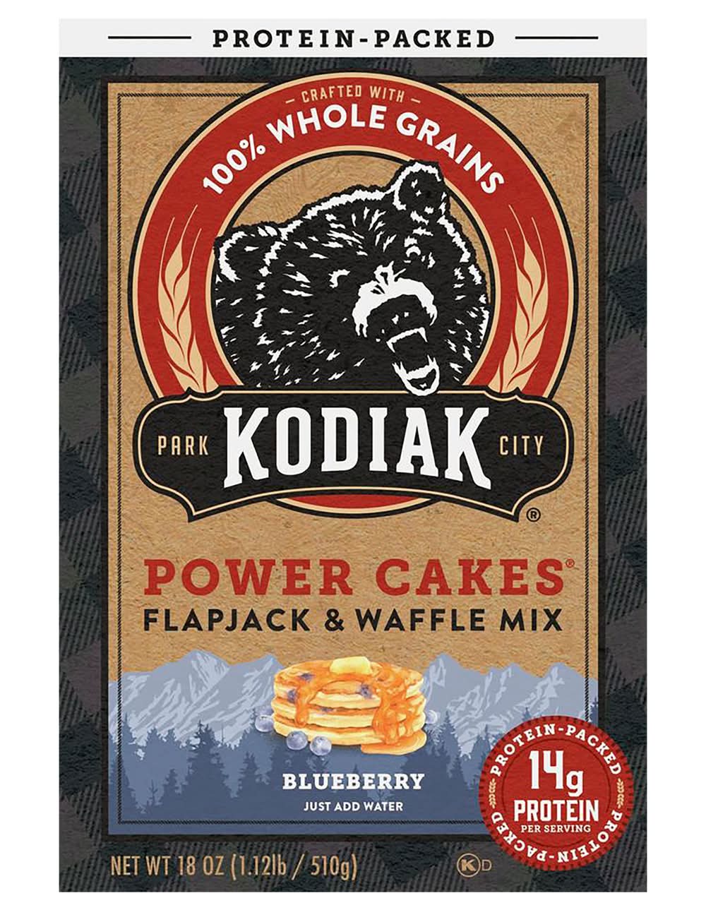 Kodiak Power Cakes Flapjack & Waffle Mix, Blueberry (18 oz)