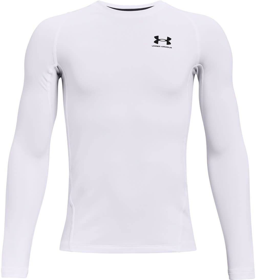 Under Armour Boys' ColdGear Long Sleeve Shirt (White/Black, M)