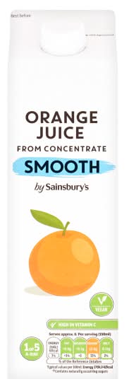 Sainsbury's Orange, Smooth Pure Juice (1L)