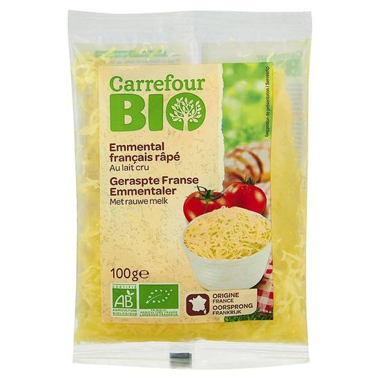 Carrefour Bio - Fromage emmental râpé au lait cru