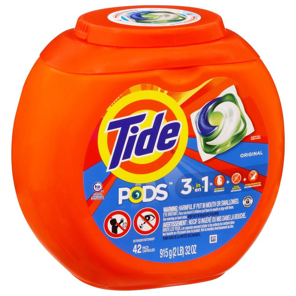 Tide 3 in 1 Original Laundry Detergent Pods(42Ct)