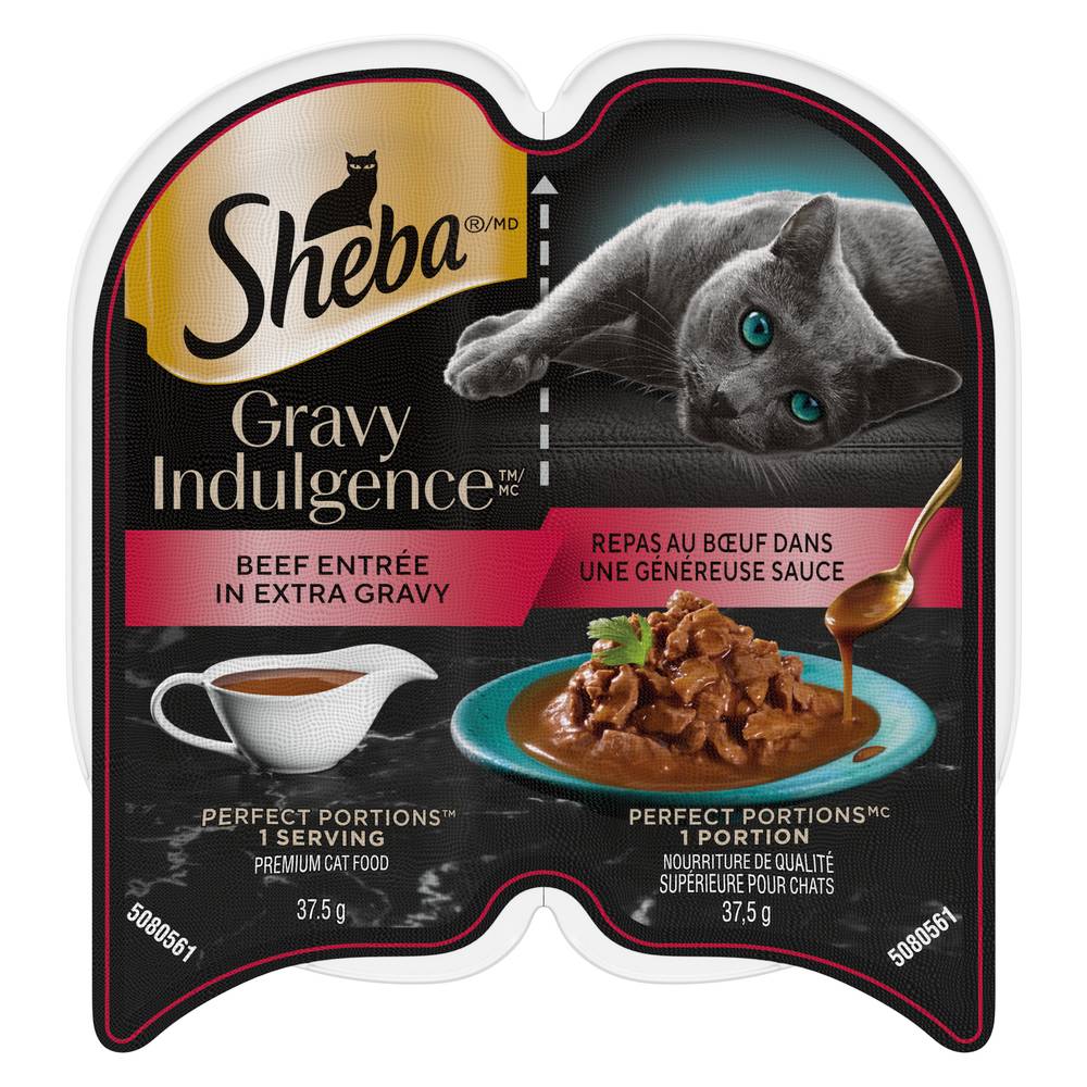 Sheba Gravy Indulgence Perfect Portions Adult Wet Cat Food Beef Entrée
